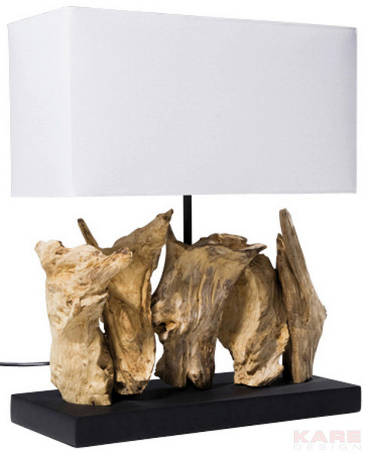 TISCHLEUCHTE 35/43/15 cm   - Weiß/Naturfarben, Design, Holz/Textil (35/43/15cm) - Kare-Design
