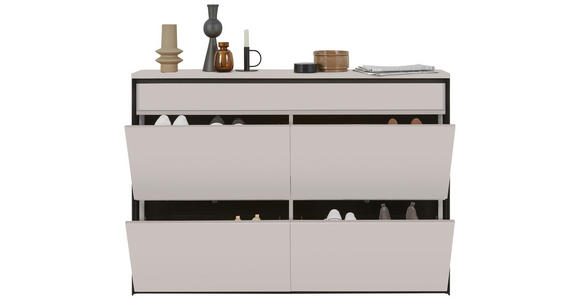 GARDEROBE 4-teilig  in 180/190/24,3 cm  - Beige/Schwarz, KONVENTIONELL, Glas/Holzwerkstoff (180/190/24,3cm) - Voleo