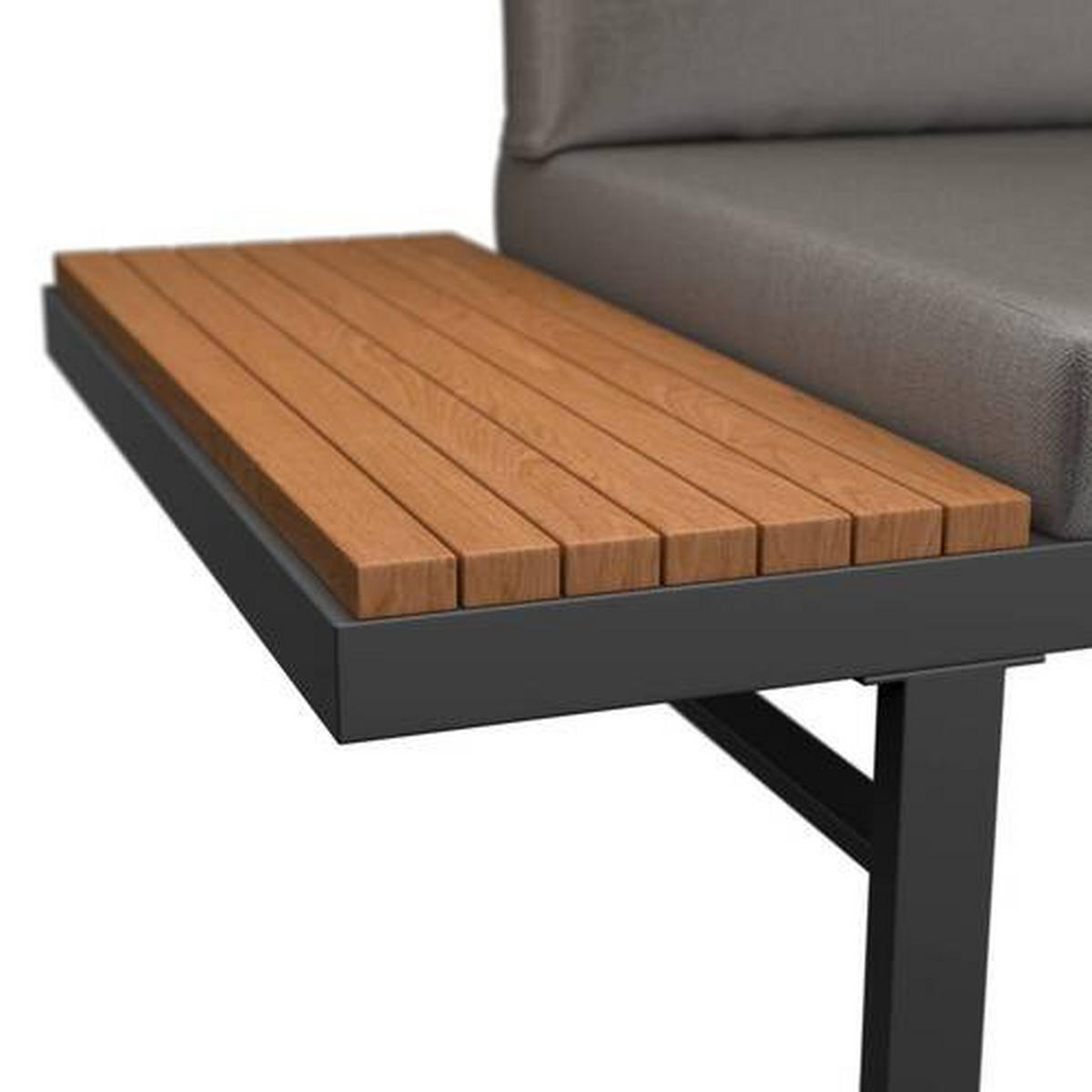 LOUNGE GARNITURA   drvo, metal, staklo  siva    - siva, Design, staklo/drvo - Ambia Garden