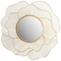 STENSKO OGLEDALO, 77/77/2,5 cm steklo  - zlate barve, Design, kovina/steklo (77/77/2,5cm) - MID.YOU