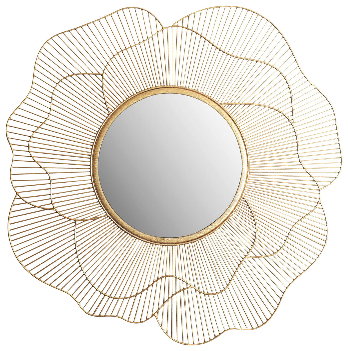 STENSKO OGLEDALO, 77/77/2,5 cm steklo  - zlate barve, Design, kovina/steklo (77/77/2,5cm) - MID.YOU
