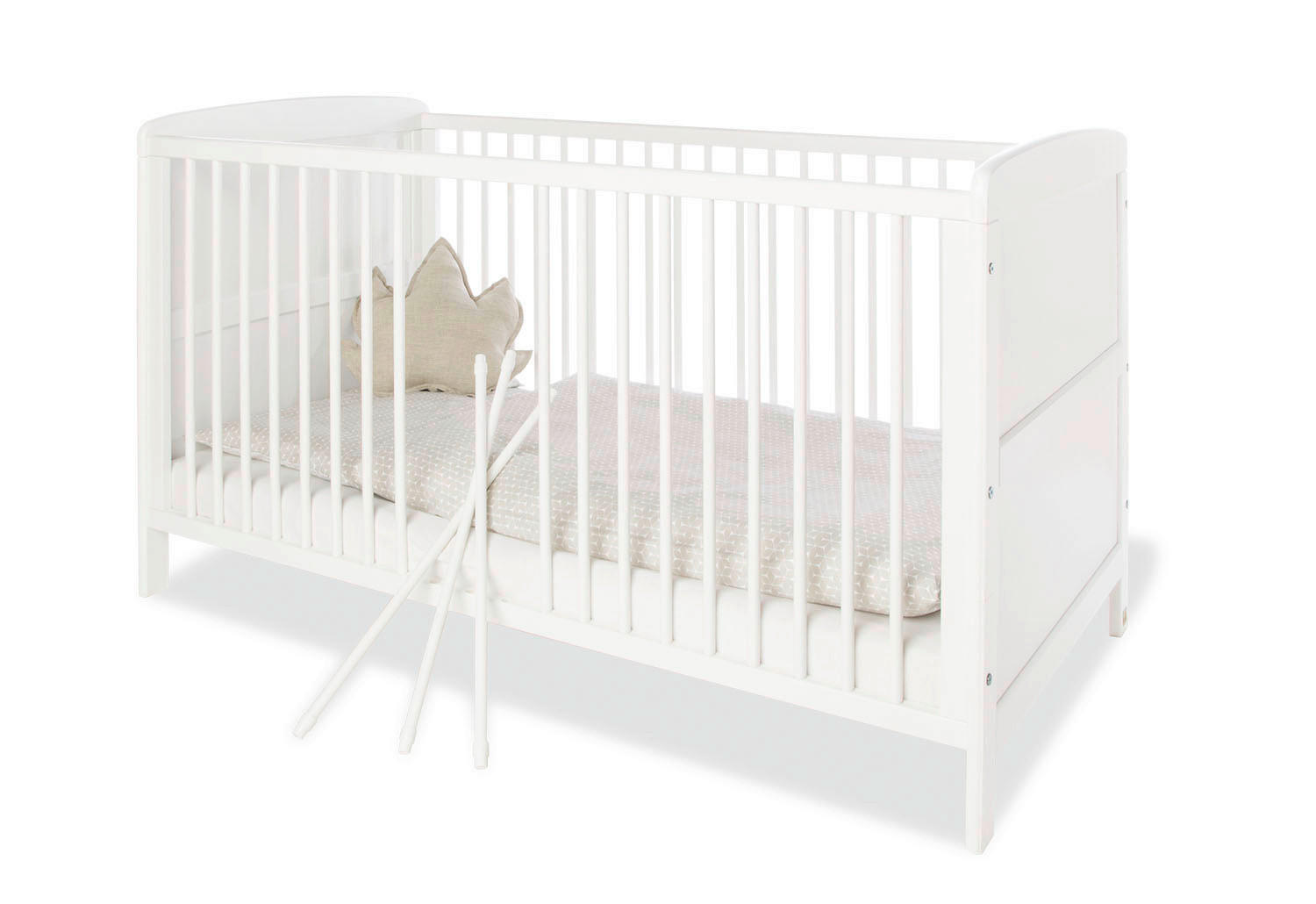 GITTERBETT PINOLINO VIKTORIA  144/76/83 cm   - Weiß, Basics, Holzwerkstoff (144/76/83cm) - Pinolino