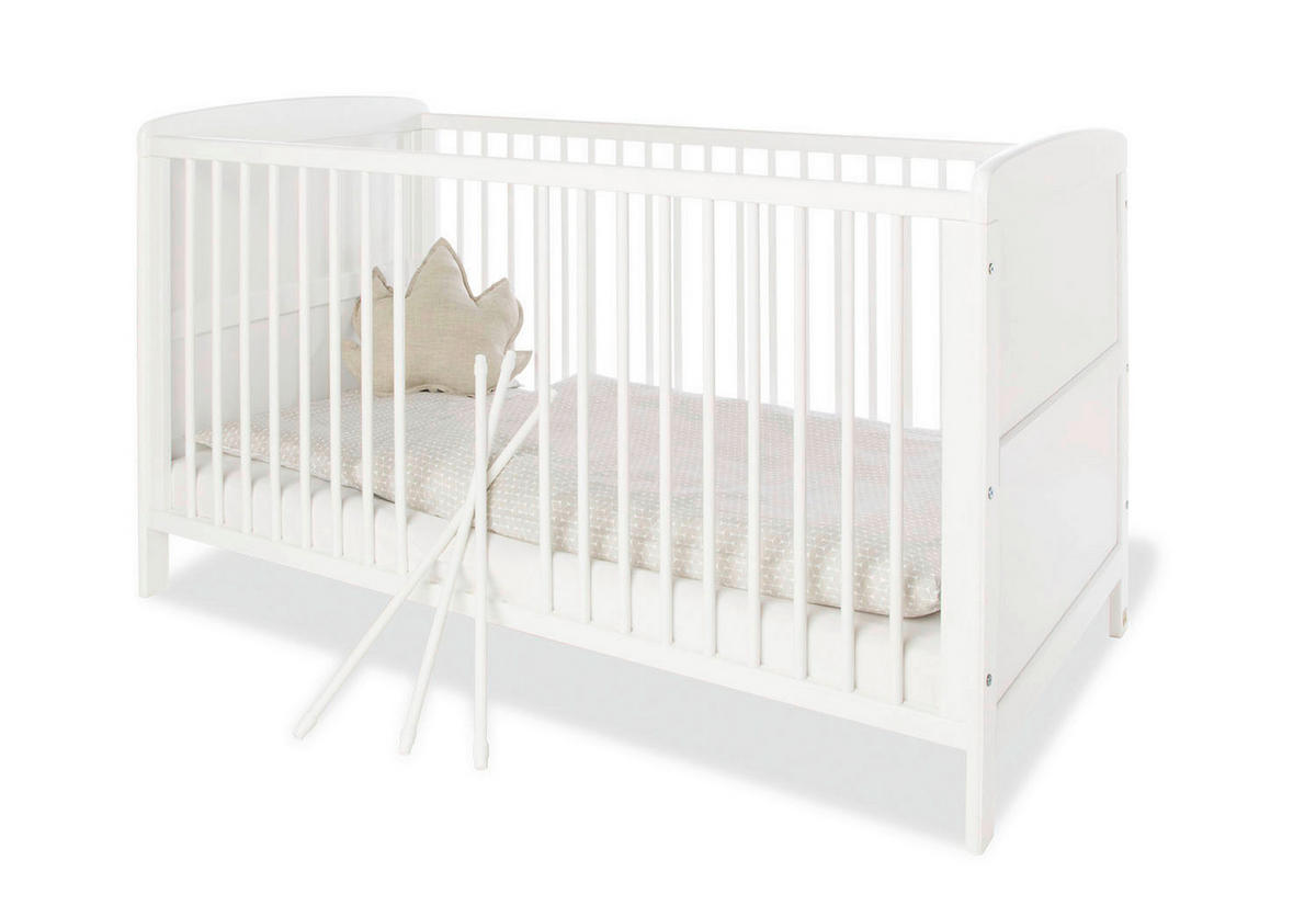 GITTERBETT PINOLINO VIKTORIA  144/76/83 cm   - Weiß, Basics, Holzwerkstoff (144/76/83cm) - Pinolino