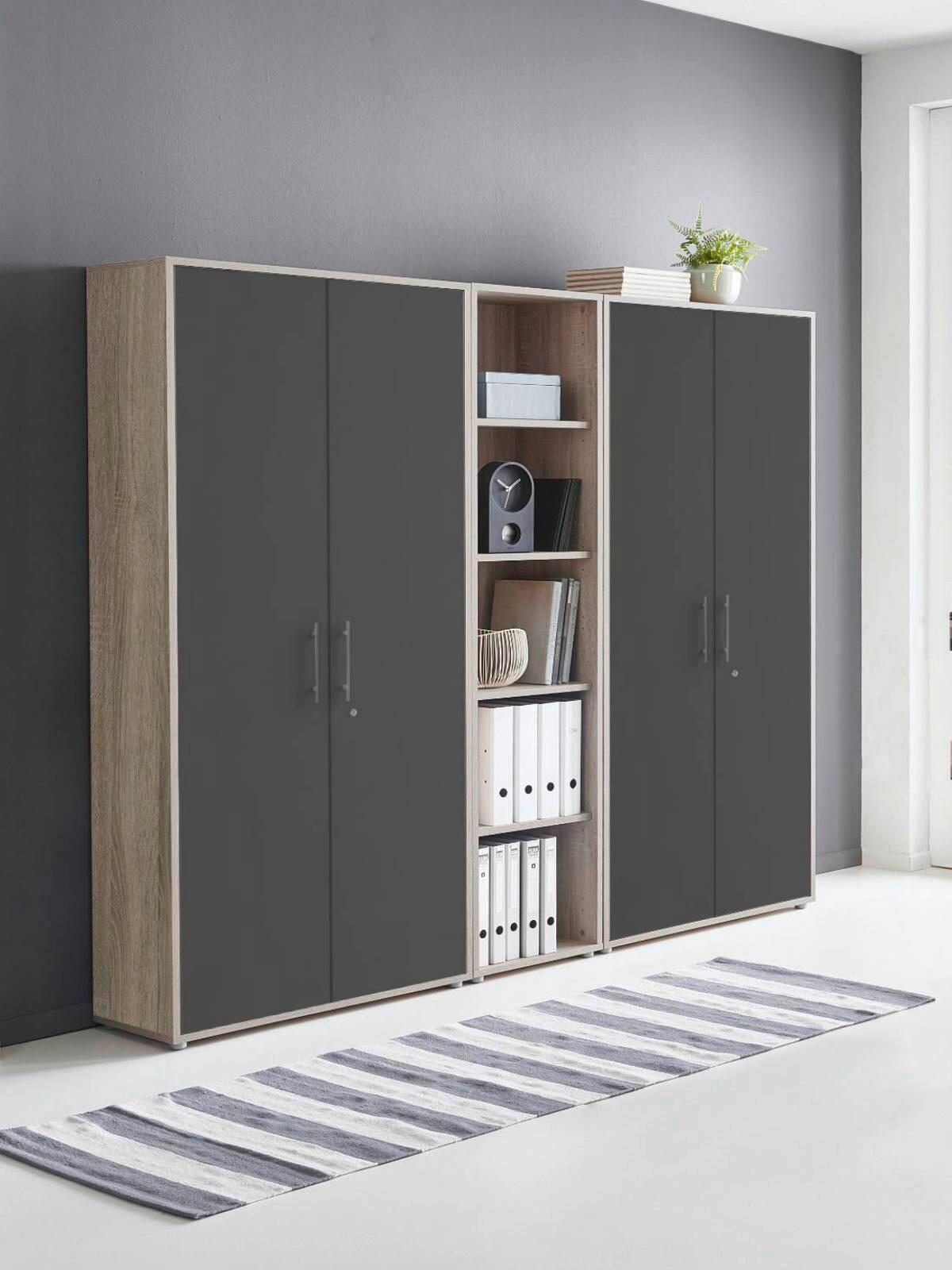 AKTENSCHRANK Sonoma Eiche, Anthrazit  - Anthrazit/Sonoma Eiche, MODERN, Holzwerkstoff (212,9/185,6/33cm) - MID.YOU