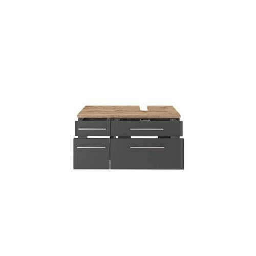 WASCHTISCHUNTERSCHRANK 90/41/47 cm  - Alufarben/Grau, KONVENTIONELL, Holzwerkstoff/Metall (90/41/47cm) - Xora