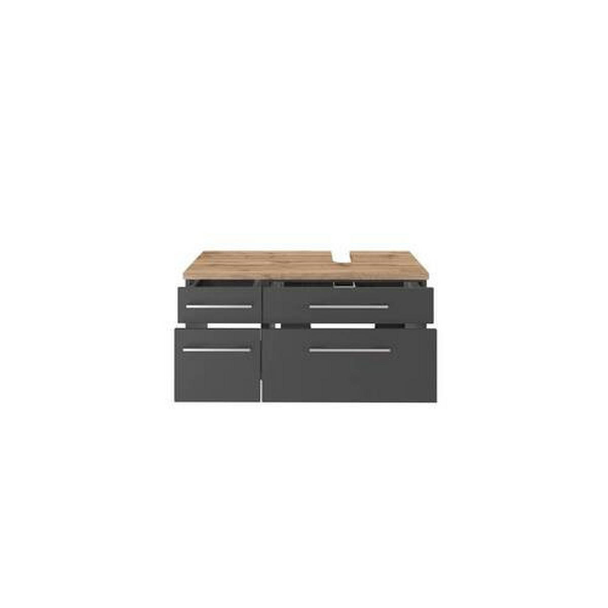 WASCHTISCHUNTERSCHRANK  - Alufarben/Grau, KONVENTIONELL, Holzwerkstoff/Metall (90/41/47cm) - Xora