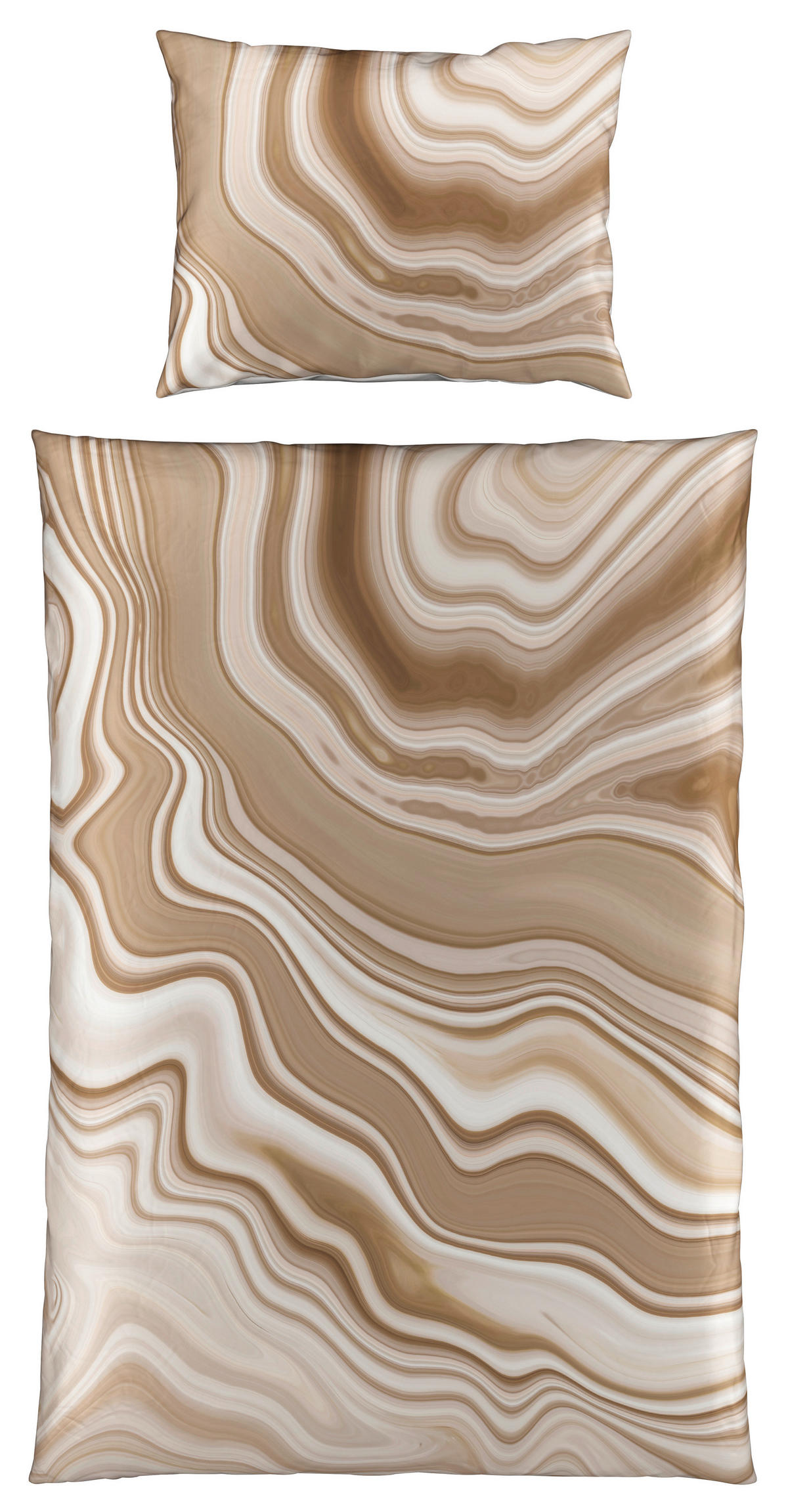 OBOJESTRANSKA POSTELJNINA WAVY 140/200 cm saten naravne barve  - naravne barve, Konvencionalno, tekstil (140/200cm) - Esposa