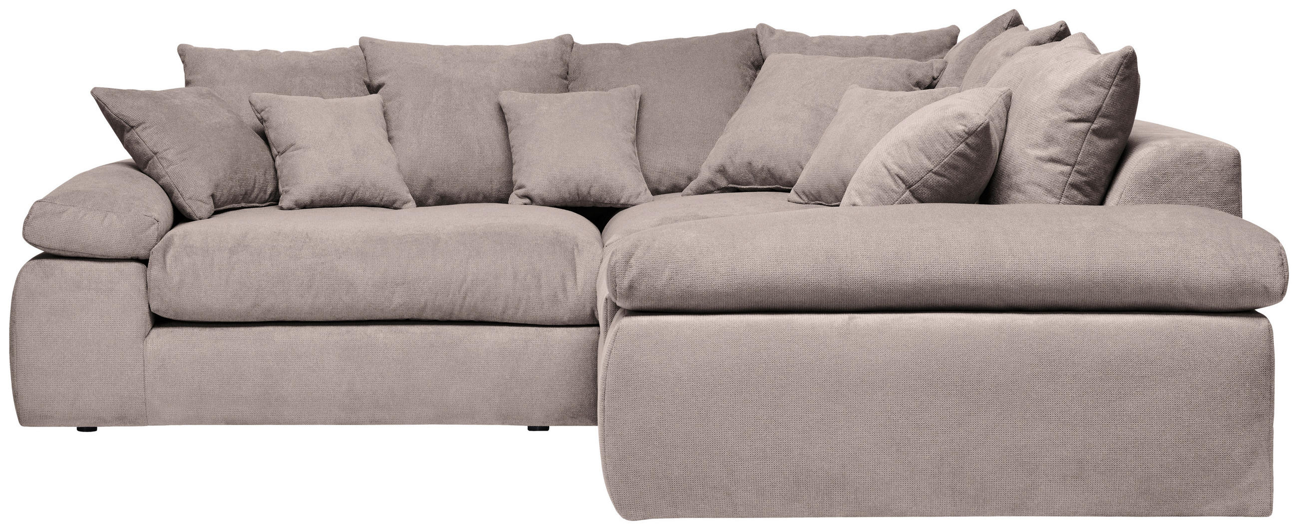 ECKSOFA Taupe Webstoff  - Taupe/Schwarz, Design, Kunststoff/Textil (284/284cm) - Carryhome