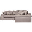 ECKSOFA Taupe Webstoff  - Taupe/Schwarz, Design, Kunststoff/Textil (284/284cm) - Carryhome