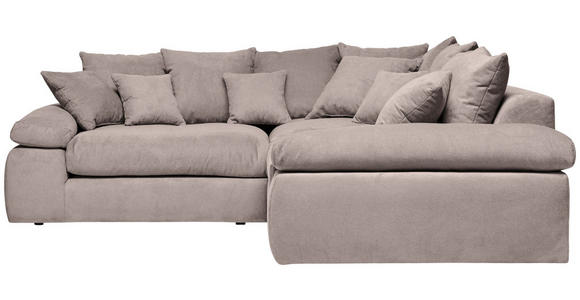 ECKSOFA Taupe Webstoff  - Taupe/Schwarz, Design, Kunststoff/Textil (284/284cm) - Carryhome