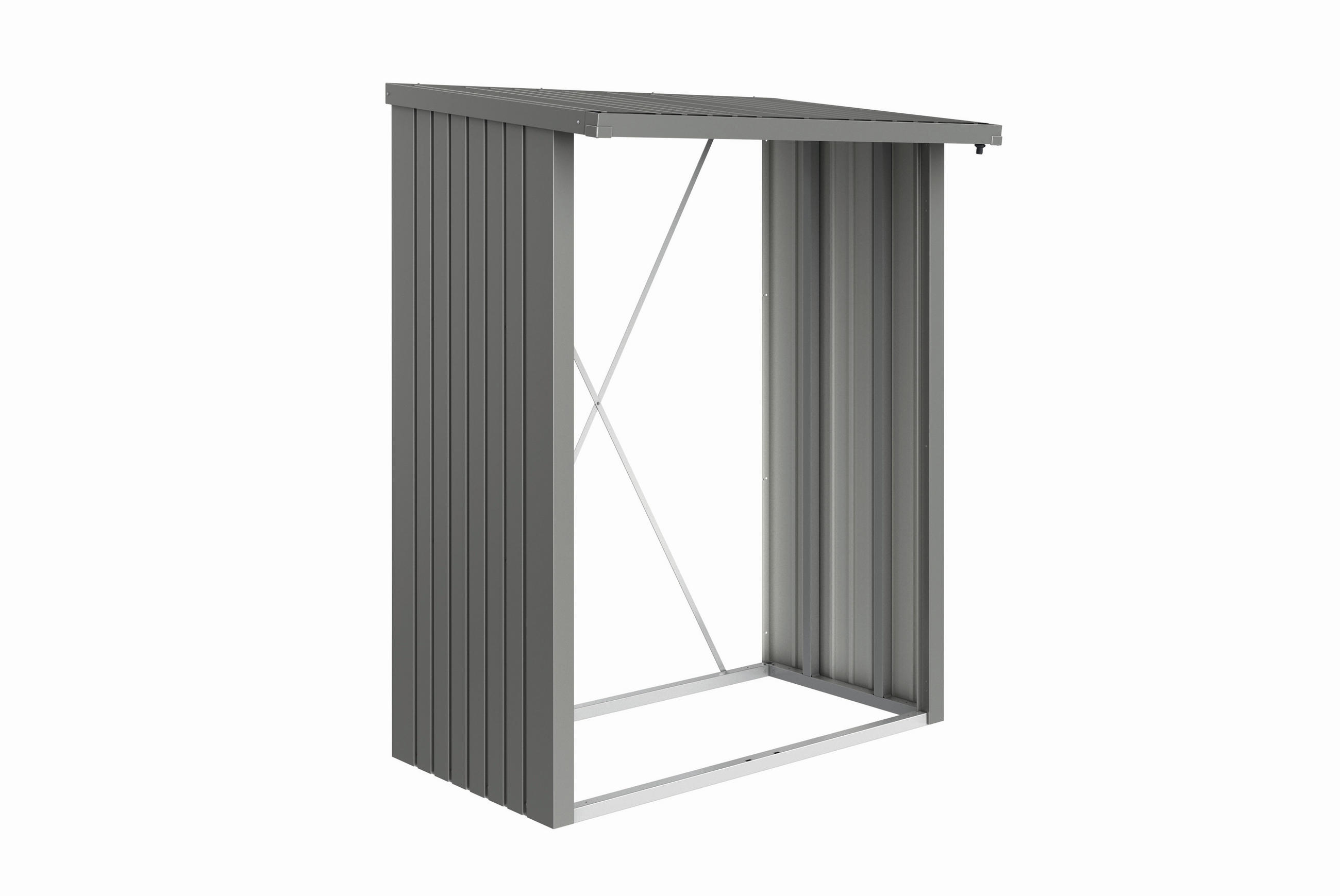 KAMINHOLZREGAL 157/199/102 cm  Metall  - Grau, Design, Metall (157/199/102cm) - Biohort