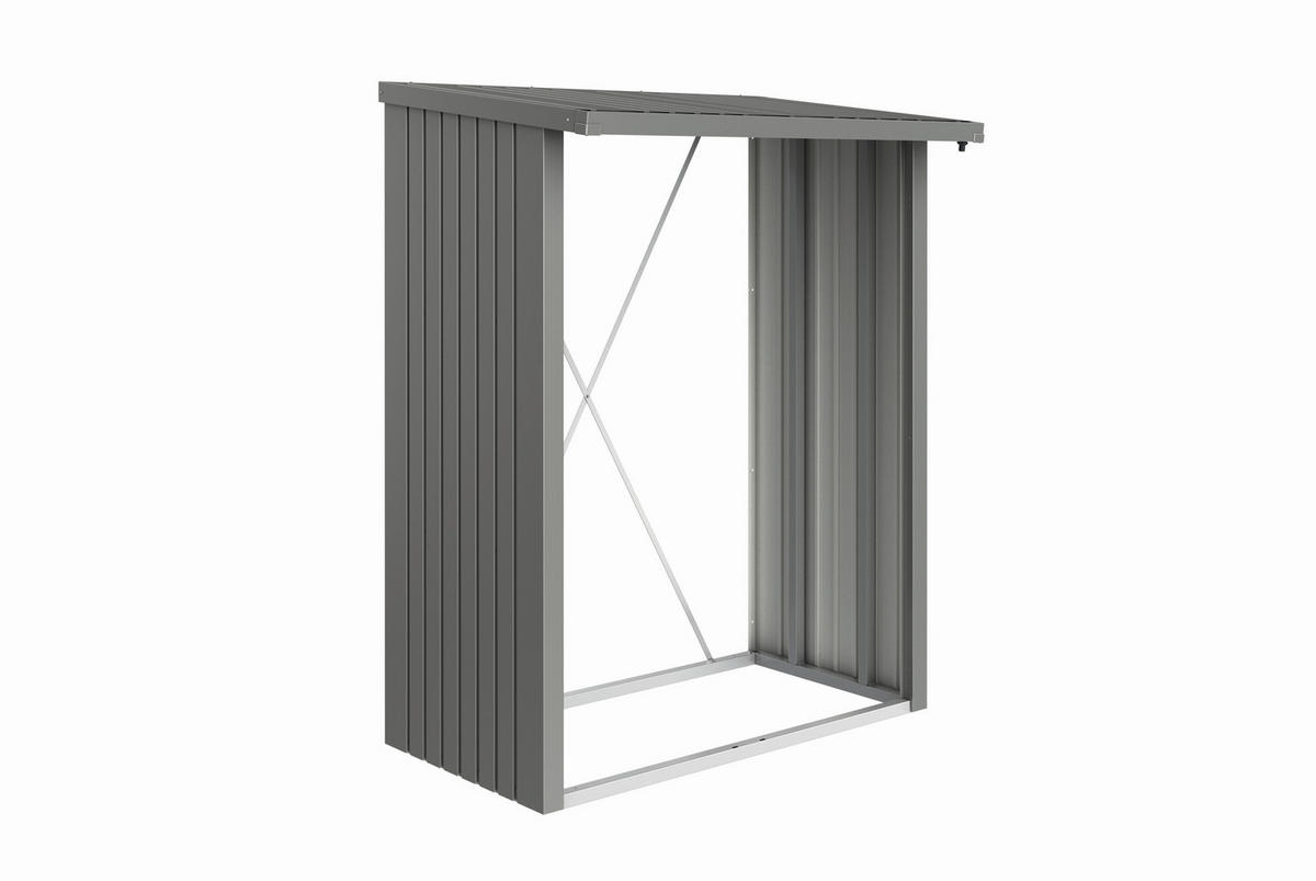 KAMINHOLZREGAL - Grau, Design, Metall (157/199/102cm) - Biohort