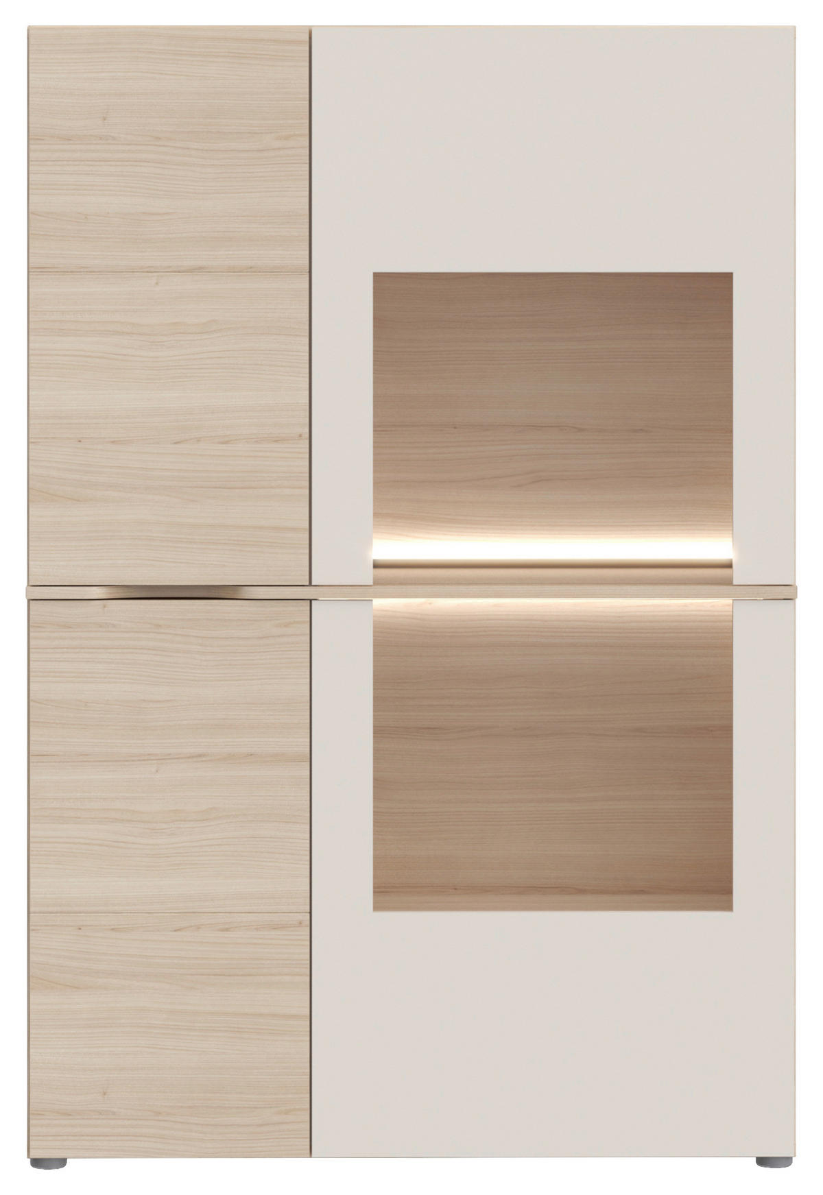 VITRINE Eichefarben, Sandfarben  94,9/138/41 cm  - Sandfarben/Eichefarben, Natur, Glas/Holzwerkstoff (94,9/138/41cm) - Ti'me