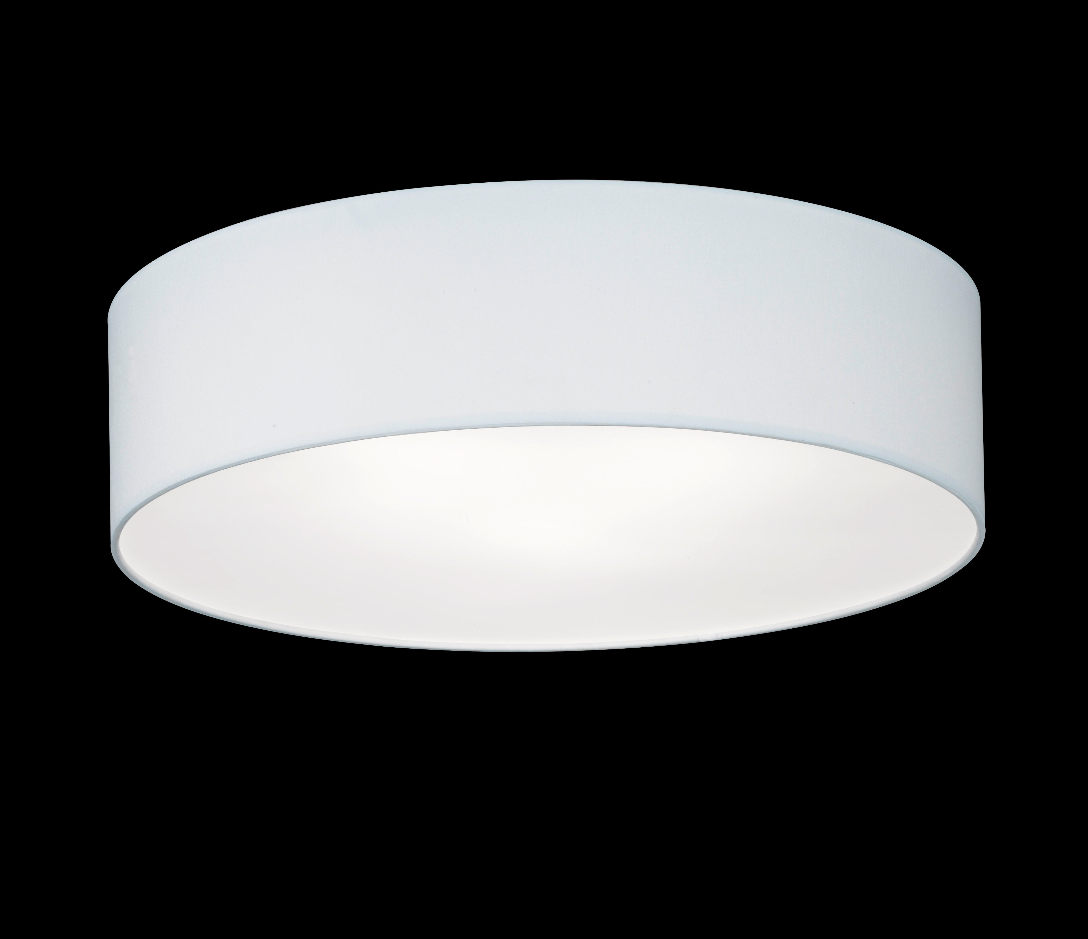 DECKENLEUCHTE  45/12 cm    - Weiss, Konventionell, Textil (45/12cm) - Fischer & Honsel