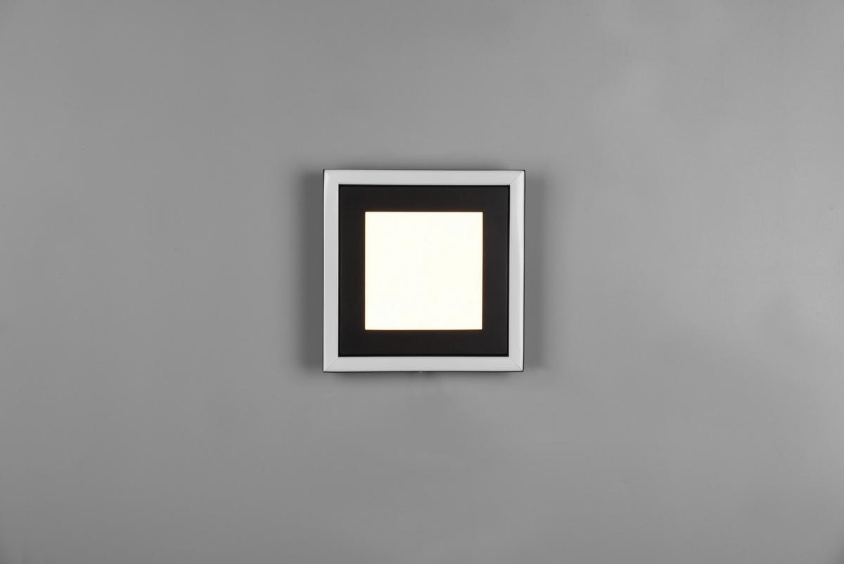 LED-DECKENLEUCHTE    20/20/3,5 cm  - Schwarz, Konventionell, Kunststoff (20/20/3,5cm)