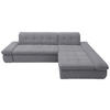 ECKSOFA Dunkelgrau Mikrofaser  - Chromfarben/Dunkelgrau, KONVENTIONELL, Textil/Metall (300/172cm) - MID.YOU