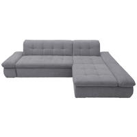 ECKSOFA Dunkelgrau Mikrofaser  - Chromfarben/Dunkelgrau, KONVENTIONELL, Textil/Metall (300/172cm) - MID.YOU