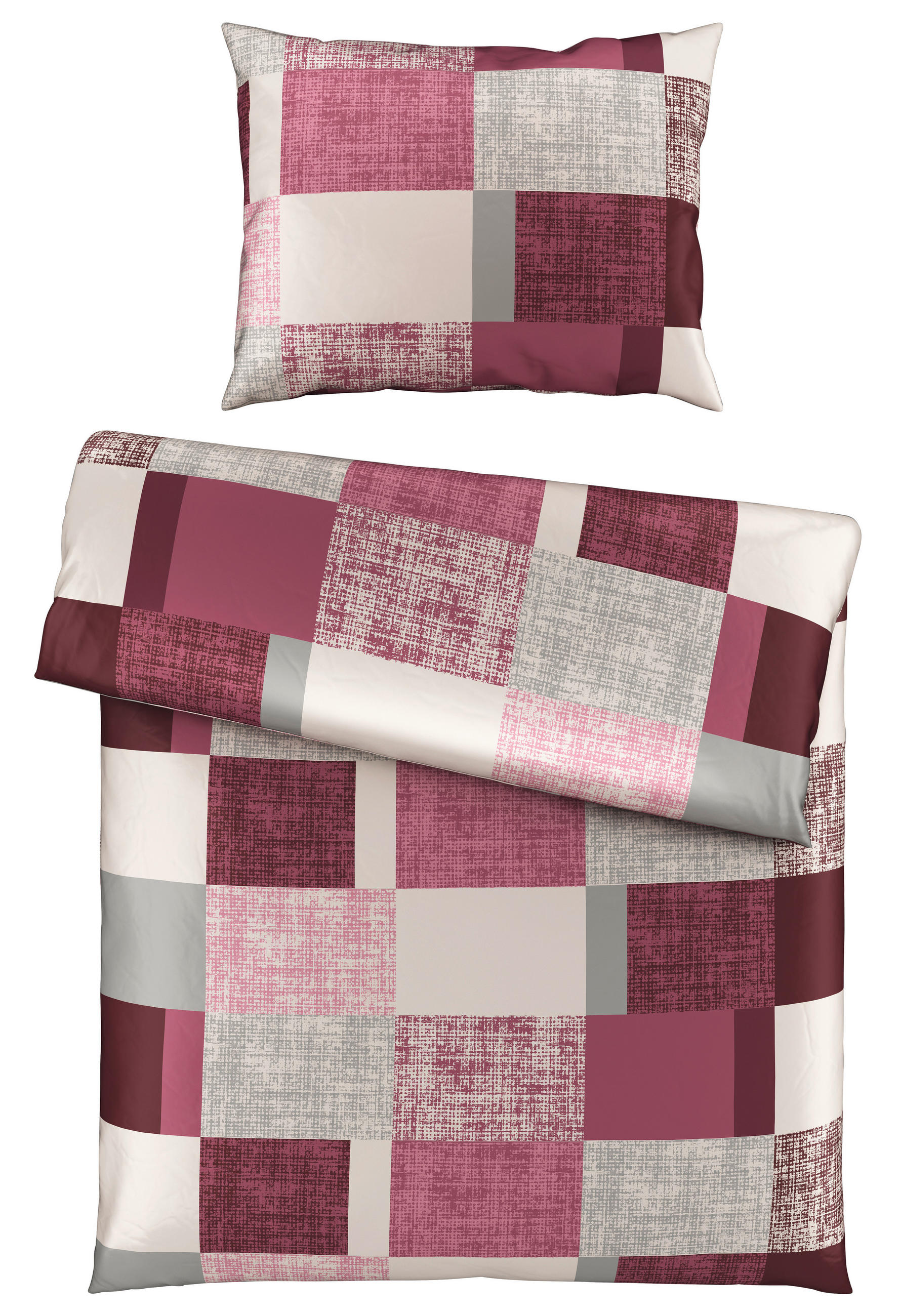 BETTWÄSCHE CUBY Satin 140/200 cm  - Bordeaux, KONVENTIONELL, Textil (140/200cm) - Esposa
