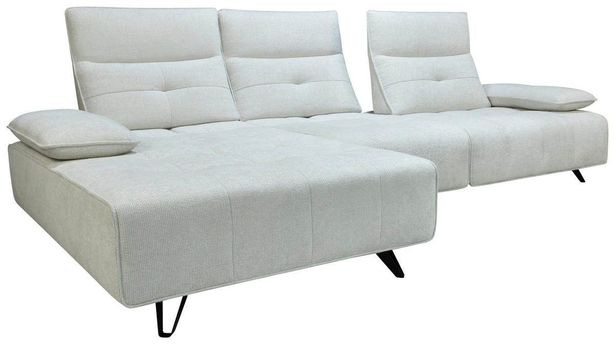 ECKSOFA Creme Chenille  - Creme/Schwarz, Design, Kunststoff/Textil (162/314cm) - Livetastic