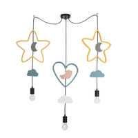 HÄNGLAMPA FÖR BARN Trio 100/36/100 cm  - multicolor, Basics, metall/trämaterial (100/36/100cm)