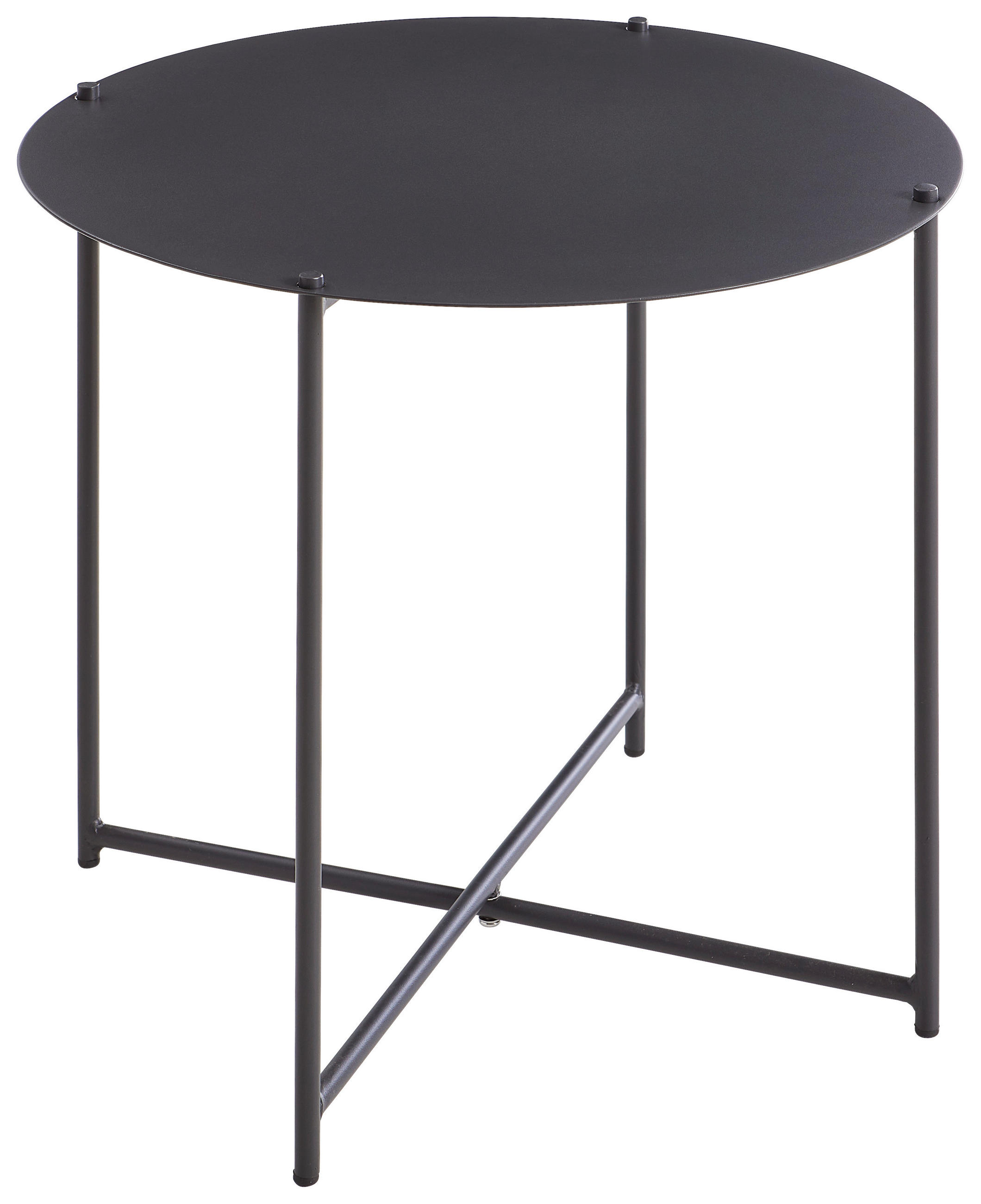 BEISTELLTISCH 49/49/46 cm Anthrazit rund  - Anthrazit, Design, Metall (49/49/46cm) - Ambia Garden