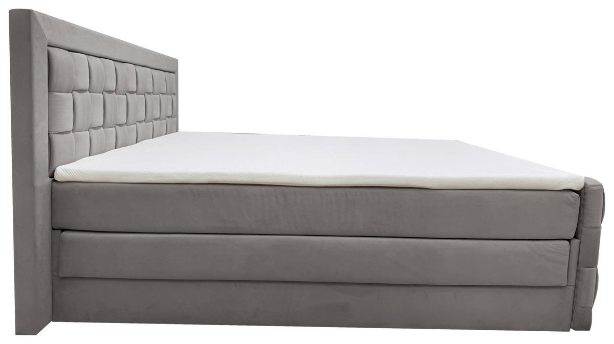 BOXSPRINGOVÁ POSTEĽ, 140/200 cm grafitová - grafitová, Modern, textil (140/200cm) - Livetastic