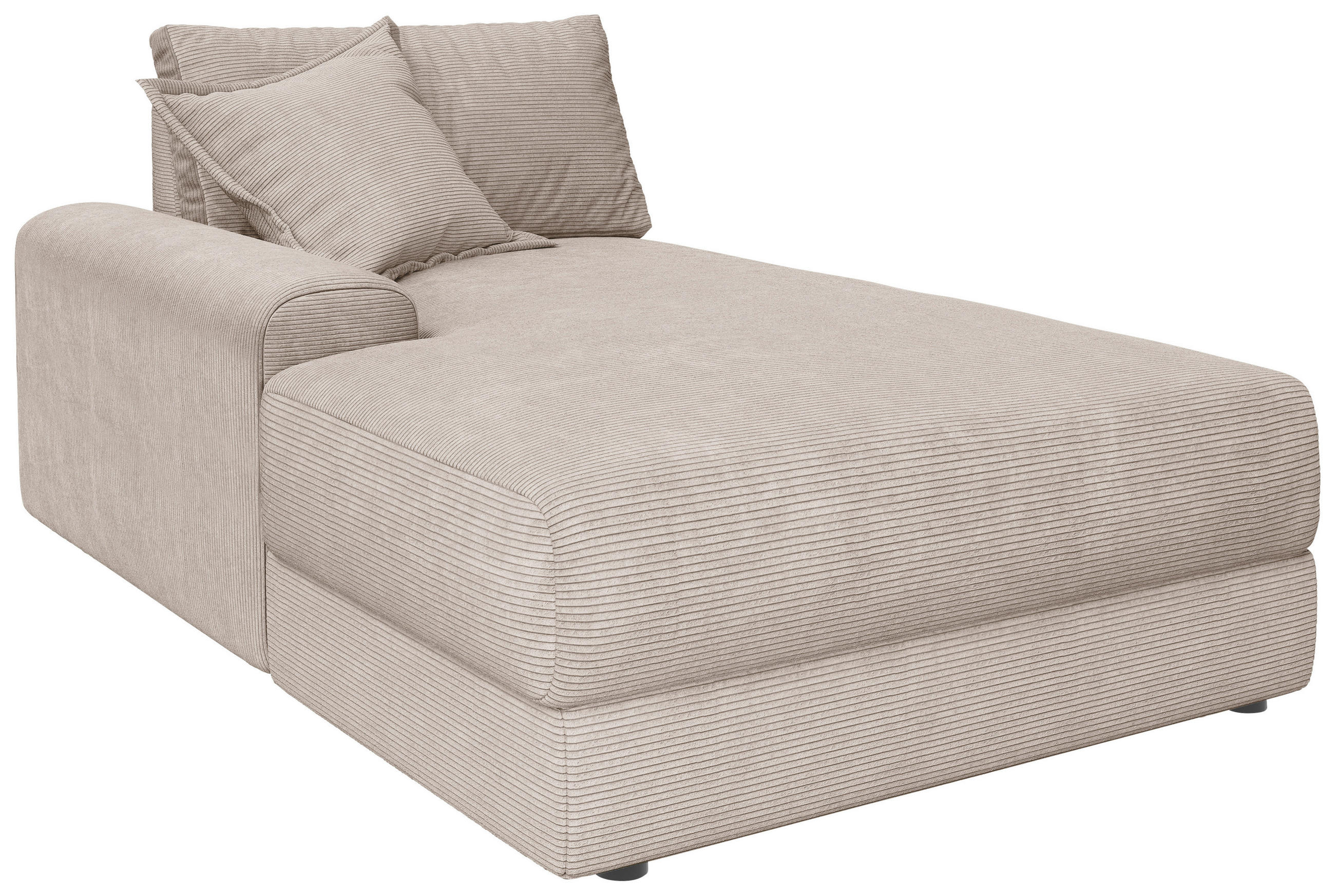 BIGSOFA Cord Beige  - Beige/Schwarz, MODERN, Kunststoff/Textil (117/93/190cm) - Carryhome