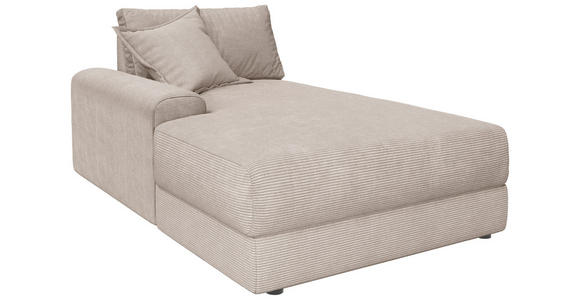 BIGSOFA Cord Beige  - Beige/Schwarz, MODERN, Kunststoff/Textil (117/93/190cm) - Carryhome