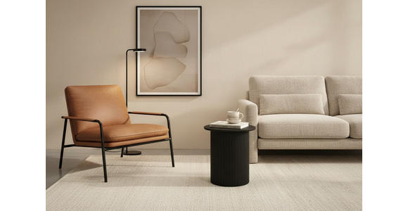 BEISTELLTISCH 40/40/41 cm Schwarz rund  - Schwarz, Design, Holzwerkstoff (40/40/41cm) - Xora