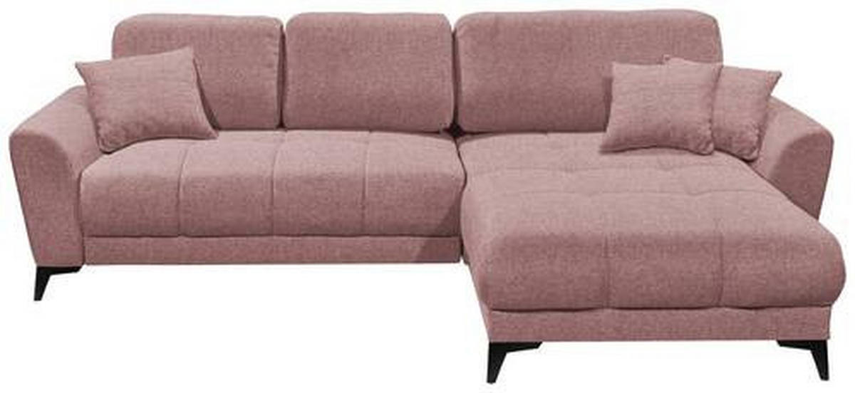ECKSOFA in Webstoff Rosa  - Schwarz/Rosa, Konventionell, Kunststoff/Textil (281/189cm) - Carryhome
