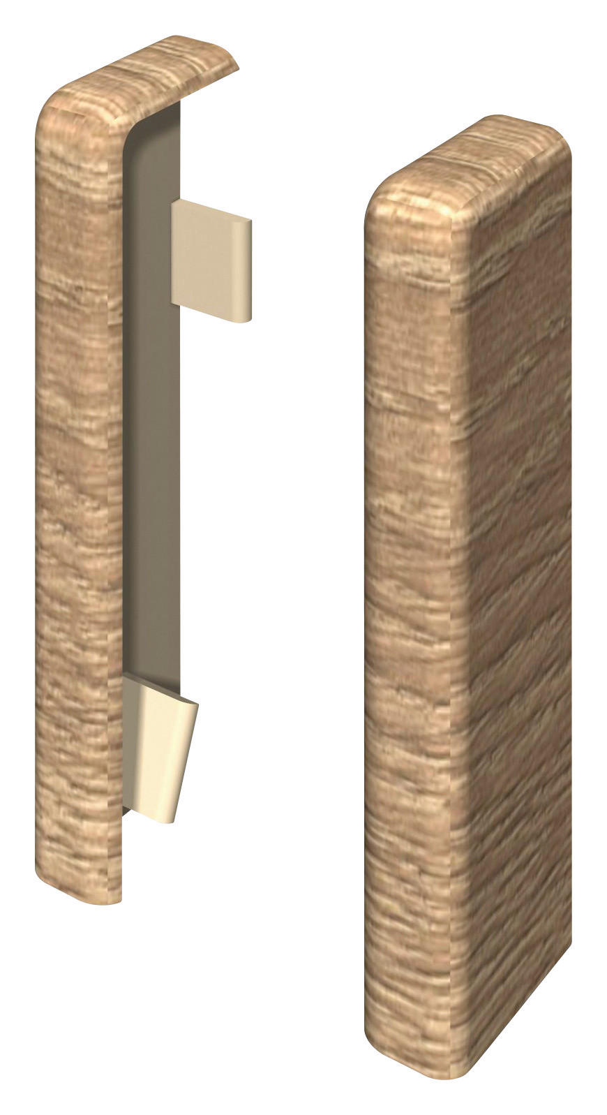 SOCKELLEISTENENDSTÜCK Grau, Eichefarben  - Eichefarben/Grau, KONVENTIONELL, Kunststoff (2.2/2.2/5.9cm) - Egger Holzwerkstoffe