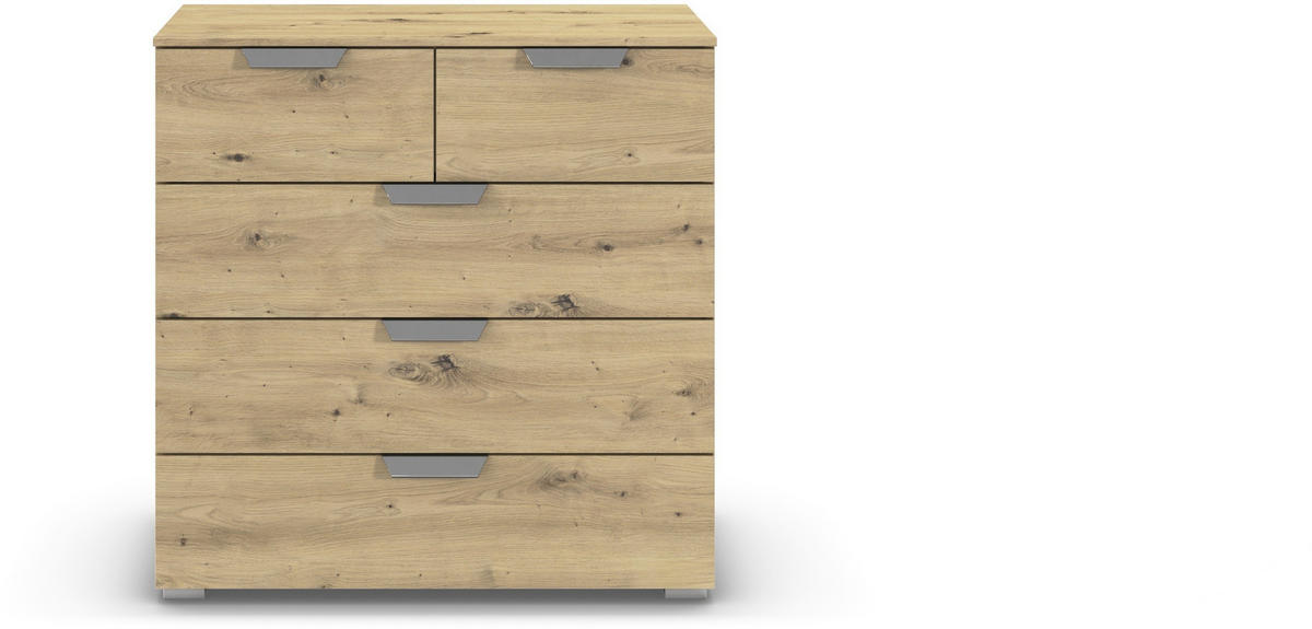 KOMMODE  in 80/81/42 cm  - Chromfarben/Eiche Artisan, Design, Holzwerkstoff/Metall (80/81/42cm) - Carryhome