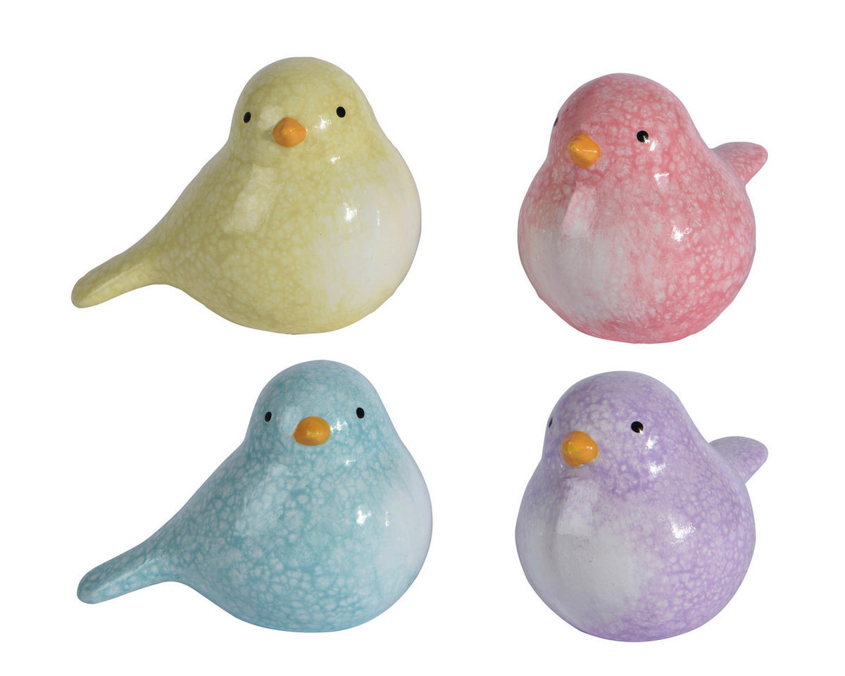 UKRASNA PTICA - lila/pink, Lajfstajl, keramika (6,5/10,5/7cm)