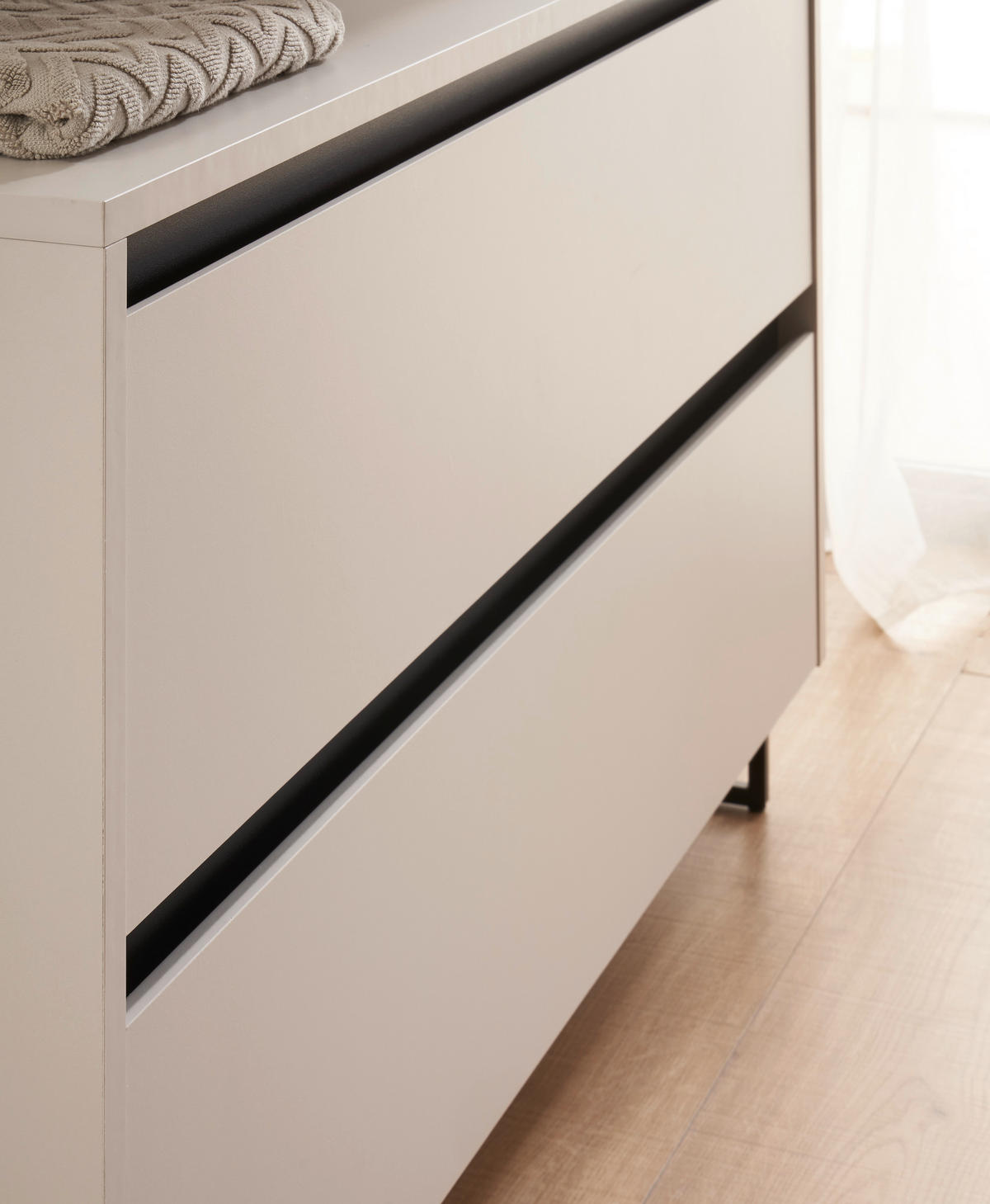 WASCHBECKENUNTERSCHRANK 100/60/36 cm  - Kaschmir/Schwarz, LIFESTYLE, Holzwerkstoff/Metall (100/60/36cm) - Xora