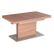 COUCHTISCH in Holzwerkstoff, Metall 110-150/68/55-74 cm - Eichefarben/Silberfarben, Design, Holzwerkstoff/Metall (110-150/68/55-74cm) - Venda