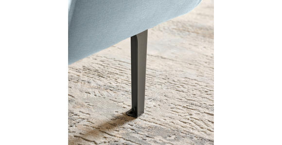 ECKSOFA in Chenille Pastellblau 167/311 cm - Pastellblau/Schwarz, Design, Textil/Metall (167/311cm) - Xora
