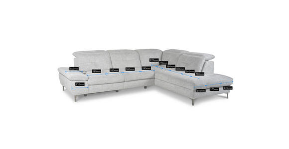 ECKSOFA Blau Webstoff  - Blau/Schwarz, KONVENTIONELL, Textil/Metall (225/288cm) - Carryhome