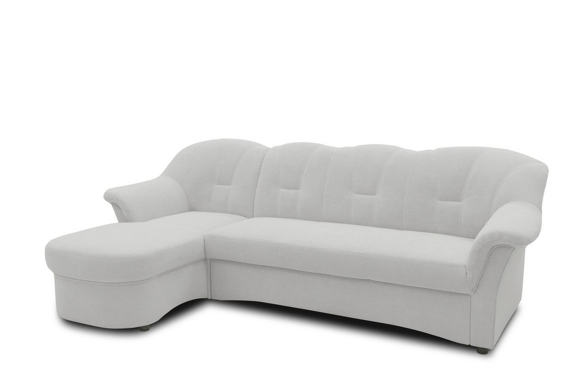 ECKSCHLAFSOFA  FLORES FK Silberfarben Mikrofaser  - Silberfarben/Schwarz, KONVENTIONELL, Kunststoff/Textil (142/231cm) - MID.YOU