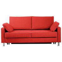 SCHLAFSOFA Flachgewebe Rot  - Chromfarben/Rot, Design, Textil/Metall (166/90/95cm) - Bali