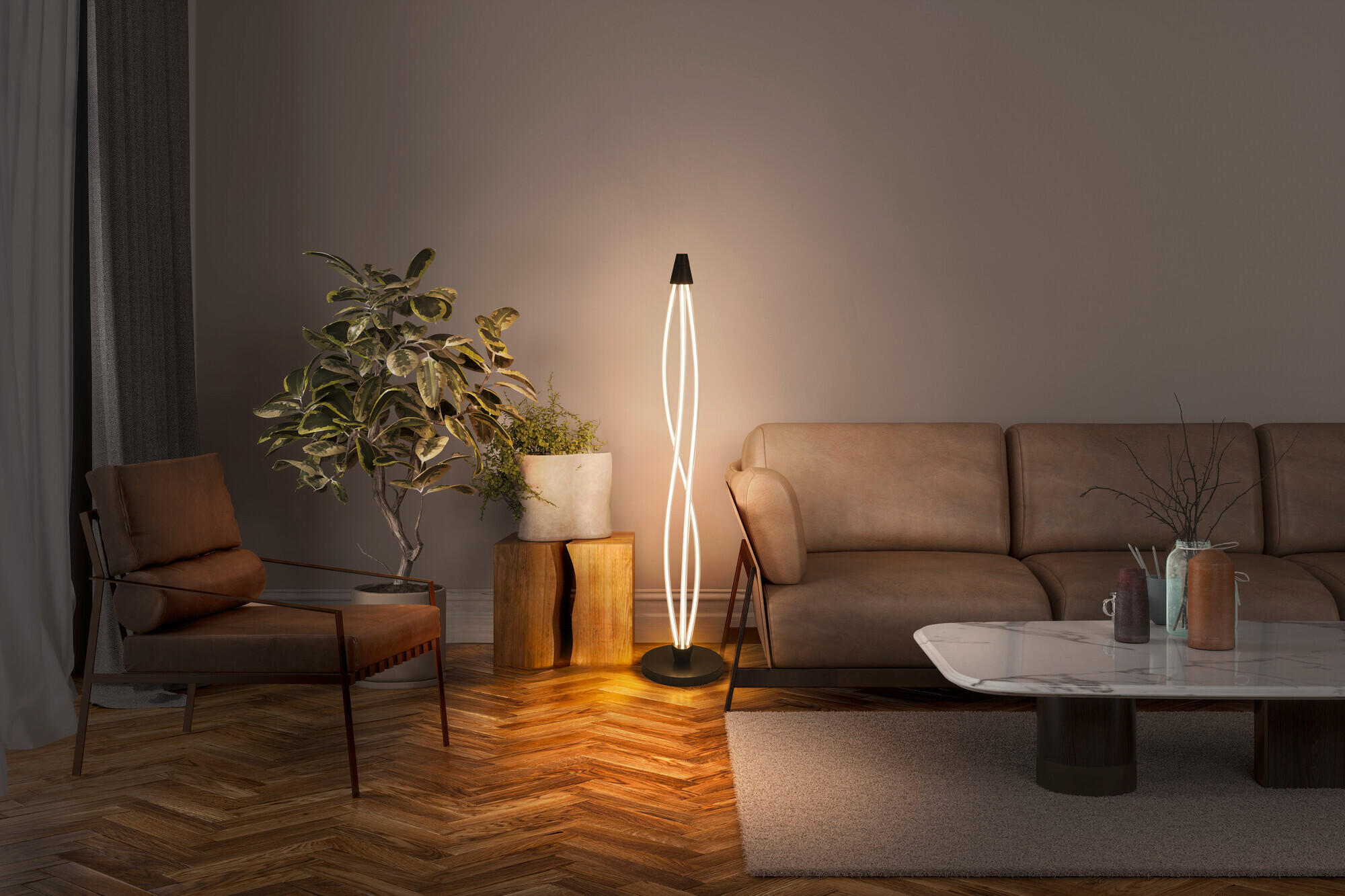 LED-STEHLEUCHTE 26/128 cm    - Dunkelgrau, KONVENTIONELL, Kunststoff (26/128cm) - Ledvance