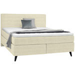 BOXSPRINGBETT 180/200 cm  in Beige  - Beige/Schwarz, KONVENTIONELL, Holz/Textil (180/200cm) - Voleo