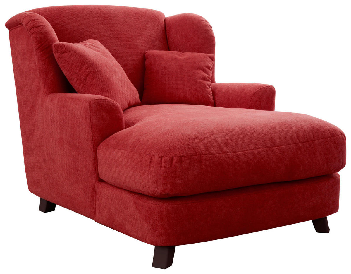 XXL-SESSEL in Rot  - Dunkelbraun/Rot, Modern, Holzwerkstoff/Textil (109/104/145cm) - Sit & More