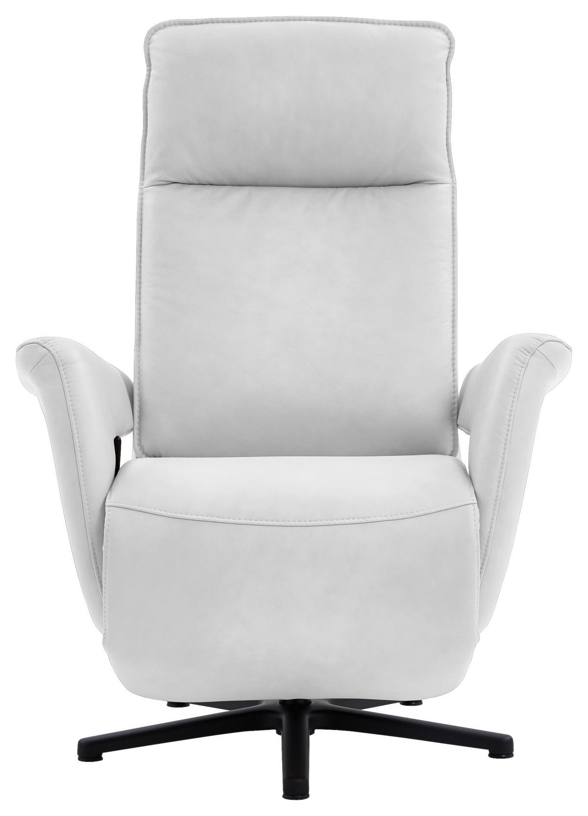 RELAXSESSEL in Leder Weiss  - Weiss/Schwarz, Design, Leder/Metall (83/112/87-174cm) - Valdera