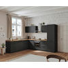 ECKKÜCHE 240/300 cm  in Grau, Eiche Wotan  - Eiche Wotan/Schwarz, LIFESTYLE, Holzwerkstoff/Metall (240/300cm) - Held