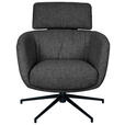 RELAXSESSEL in Metall, Textil Schwarz, Dunkelgrau  - Dunkelgrau/Schwarz, Design, Textil/Metall (73/86/83cm) - Dieter Knoll