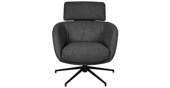 RELAXSESSEL in Metall, Textil Schwarz, Dunkelgrau  - Dunkelgrau/Schwarz, Design, Textil/Metall (73/86/83cm) - Dieter Knoll