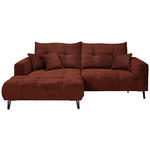 ECKSOFA in Cord Kupferfarben  175/250 cm  - Schwarz/Kupferfarben, KONVENTIONELL, Textil/Metall (175/250cm) - Carryhome