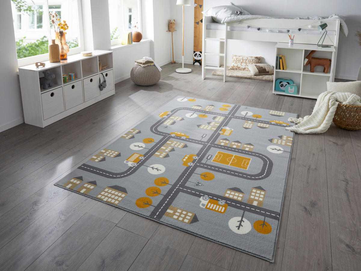 KINDERTEPPICH 80/150 cm Adventures  - Grau/Honig, Design, Kunststoff/Textil (80/150cm)