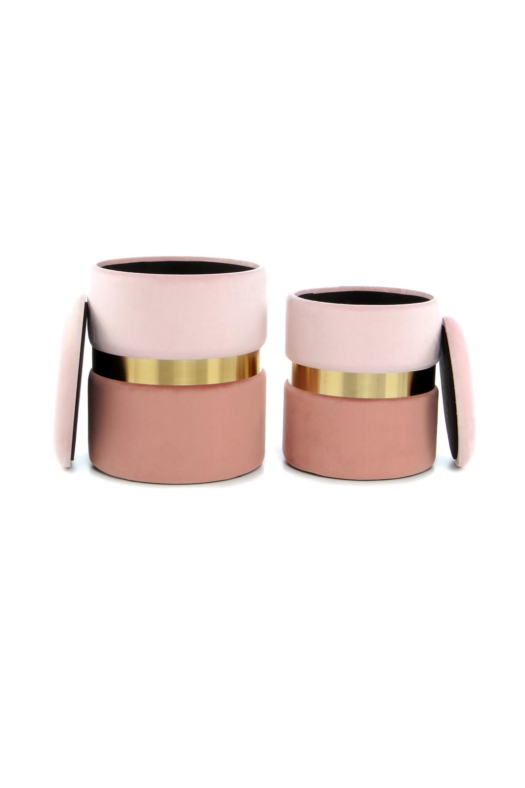 HOCKERSET Goldfarben, Altrosa  - Goldfarben/Altrosa, Design, Kunststoff/Textil (31,5/36/38/44/31,5/36cm) - Kayoom