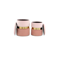 HOCKERSET Goldfarben, Altrosa  - Goldfarben/Altrosa, Design, Kunststoff/Textil (31,5/36/38/44/31,5/36cm) - Kayoom